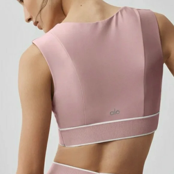 ALO Yoga Vintage Pink Supportive Sports Bralette - Picture 3 of 4